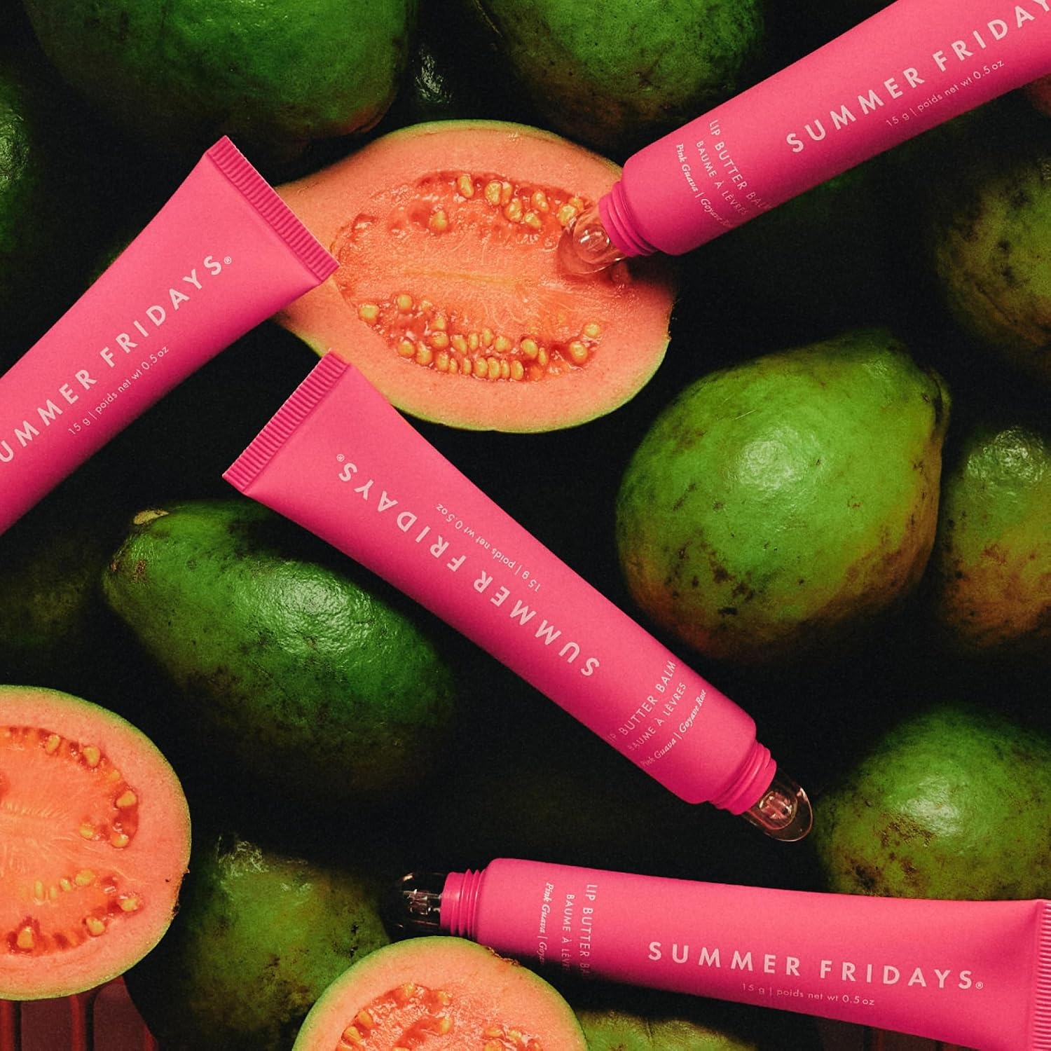 image:imageSummer Fridays Tinted Lip Butter Balm Conditioning Vegan Lip Balm for Instant Moisture Shine ampamp Hydration SheerTinted Soothing Skincare Hot Cocoa 5 OzPink Guava